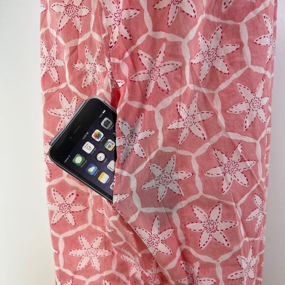 Ro’s Garden Alessandra Asha Long Kurta Red Printed Cotton Dress Tassel Trim - Picture 5 of 7